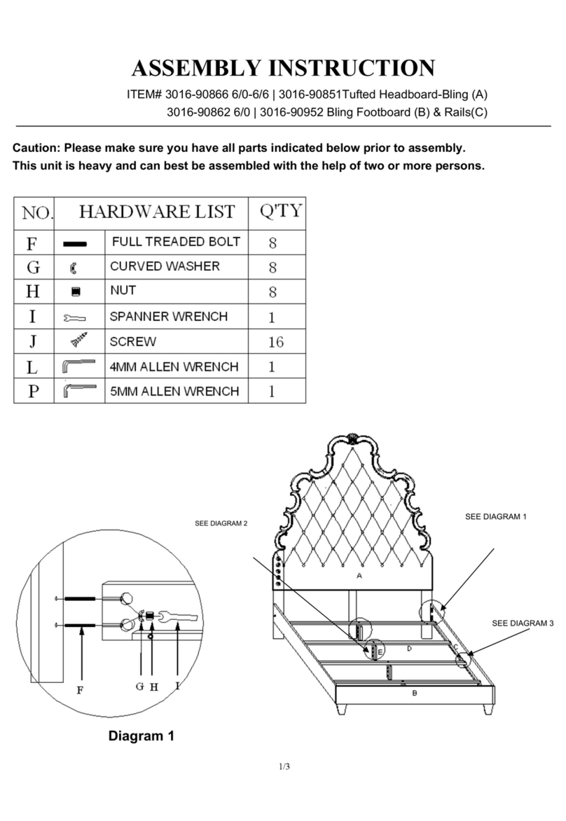 Hooker Furniture 3016-90866 6/0 Assembly instruction Hooker Furniture 3016-90866 6/0 Assembly instruction