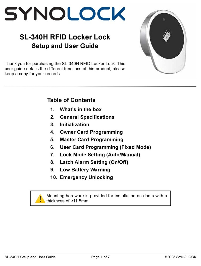 SYNOLOCK SL-340H Setup and user guide