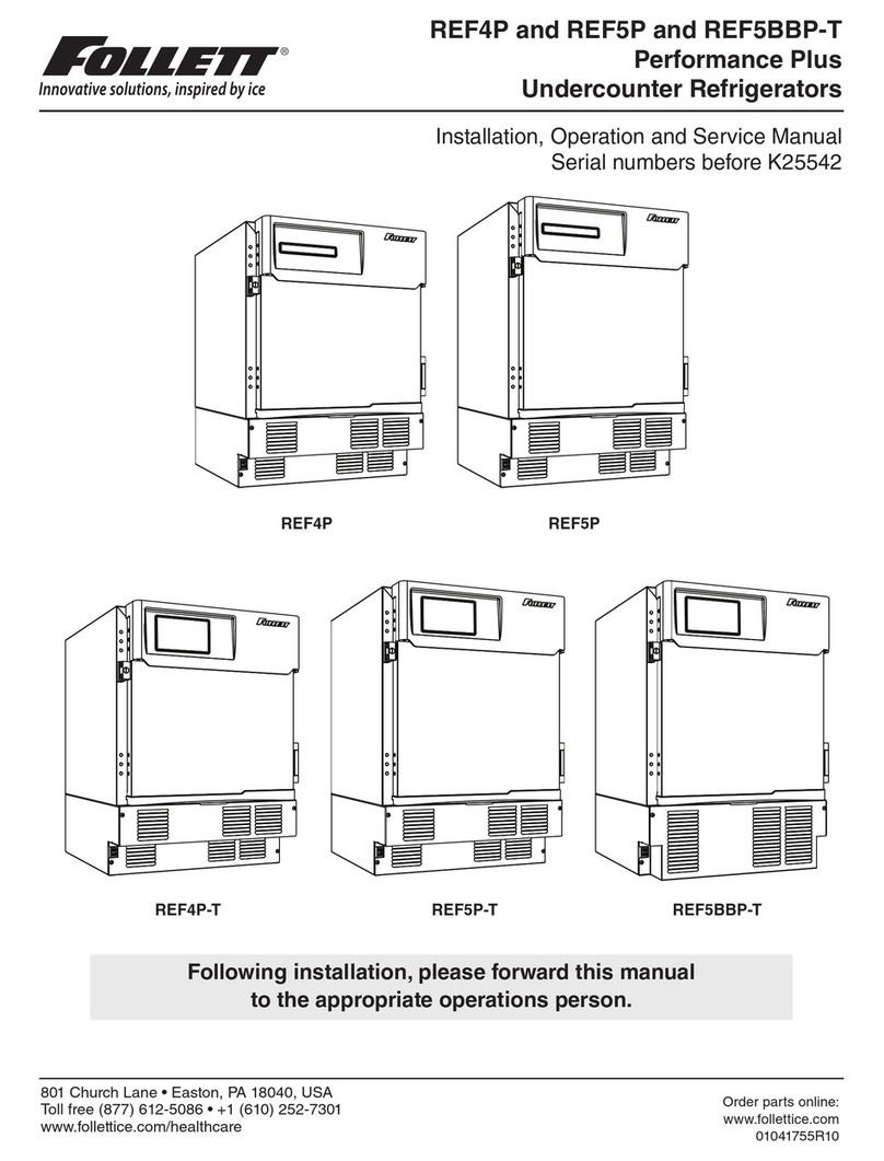 Follett Performance Plus REF5P Installation, operation and service manual