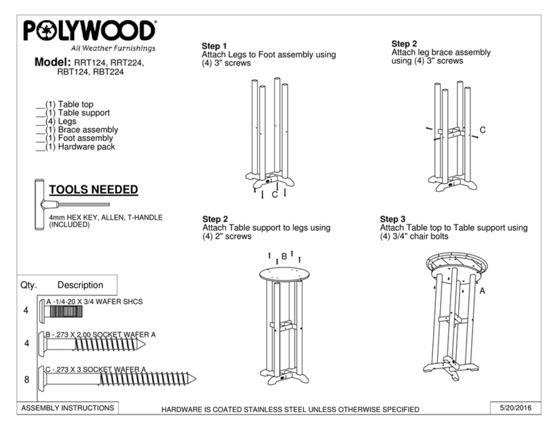 Polywood RRT124 User manual