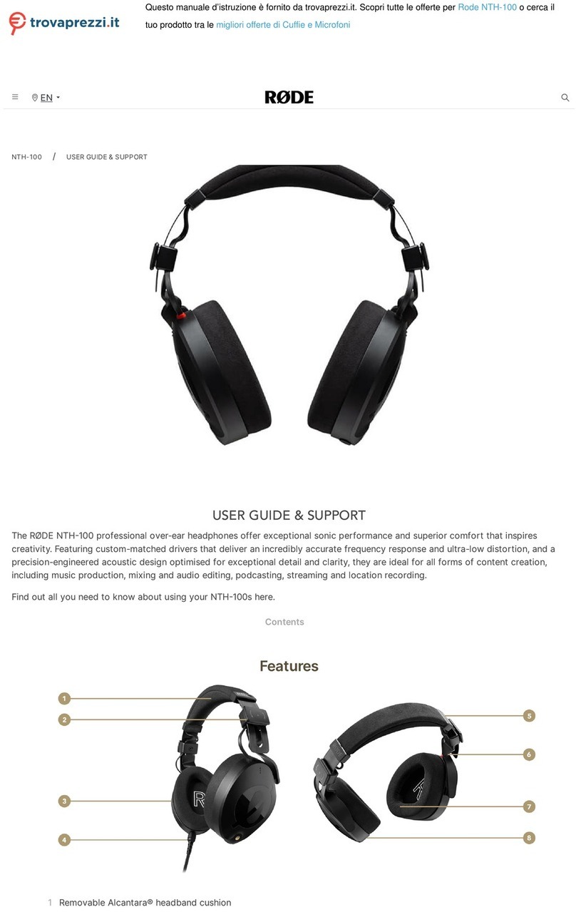 RODE Microphones NTH-100 user guide