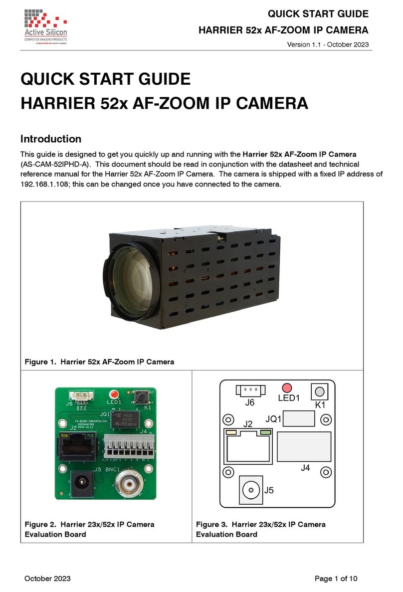 Solid State Logic Active Silicon HARRIER 52x AF-ZOOM IP CAMERA quick start guide Solid State Logic Active Silicon HARRIER 52x AF-ZOOM IP CAMERA quick start guide