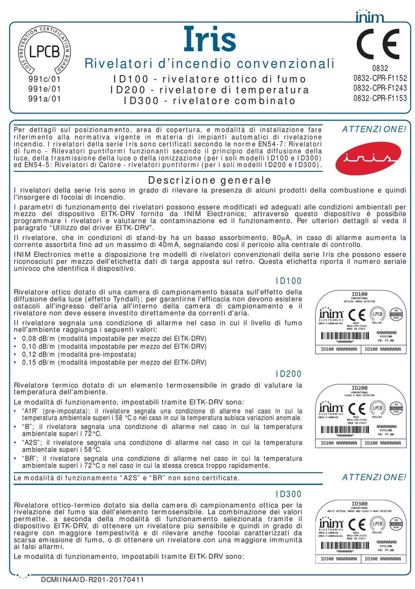 INIM IRIS ID300 quick start guide