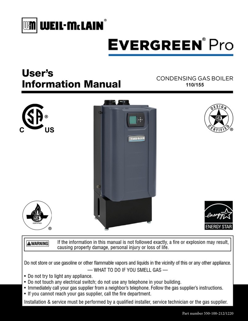 Weil-McLain EVERGREEN PRO 1 EVG-110 User's information manual