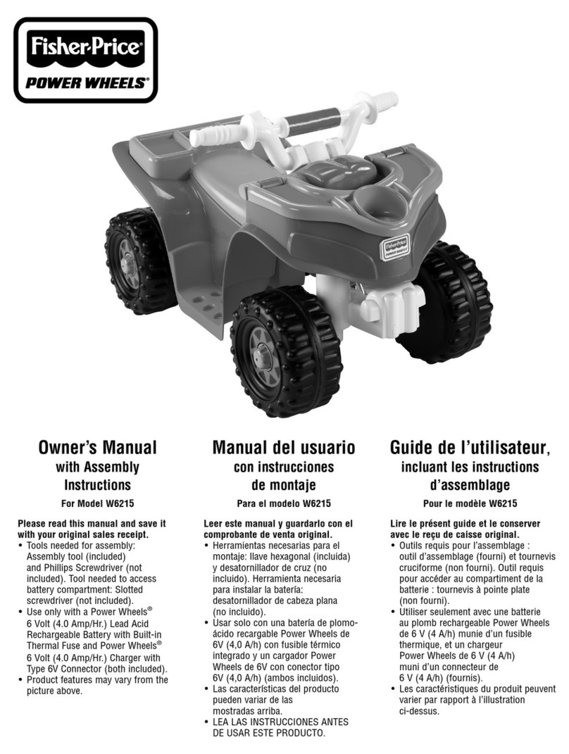 Fisher-Price POWER WHEELS W6215 Owner's manual with assembly instructions Fisher-Price POWER WHEELS W6215 Owner's manual with assembly instructions