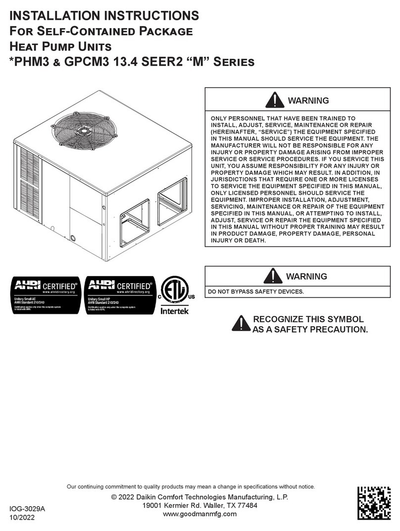 Goodman M Series installation instructions