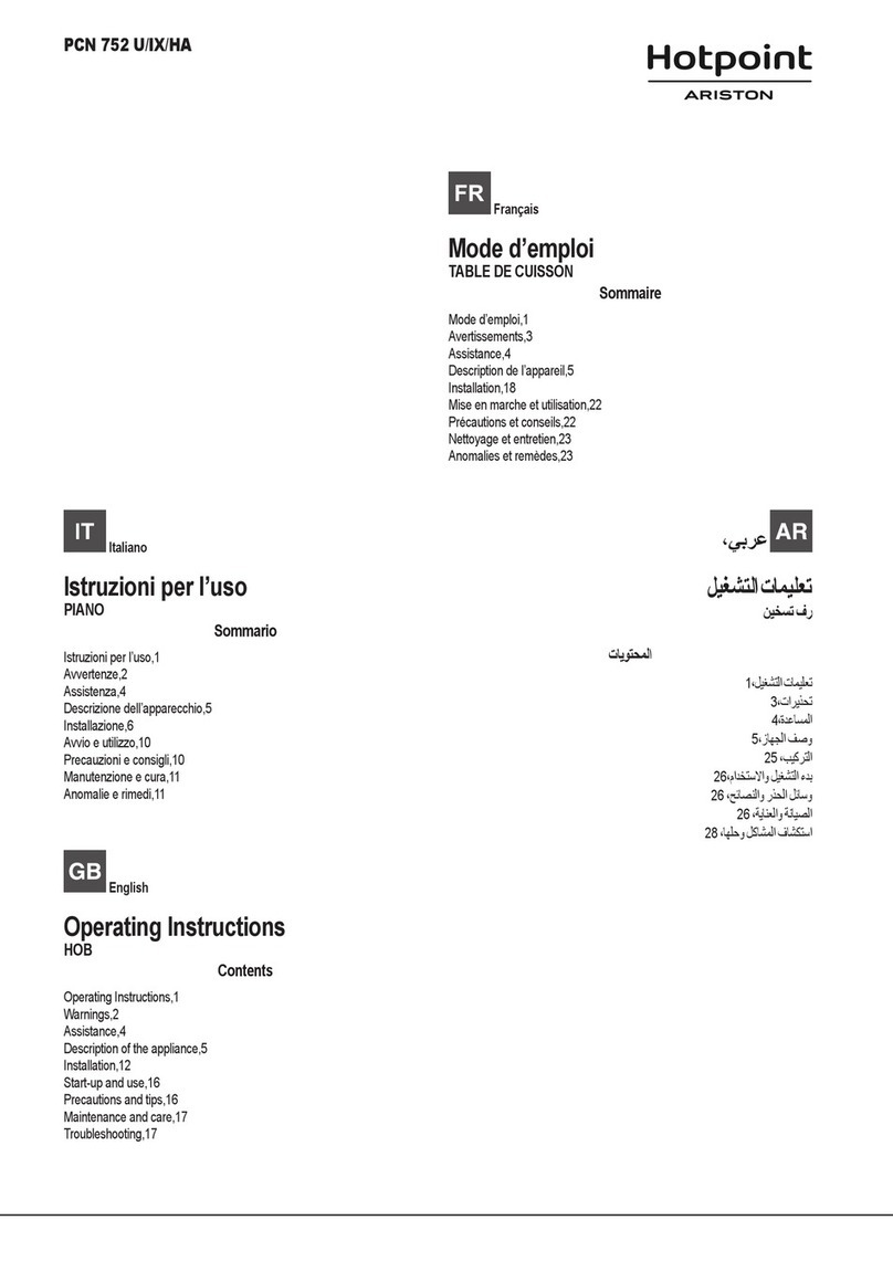 Hotpoint Ariston PCN 752 U/IX/HA operating instructions