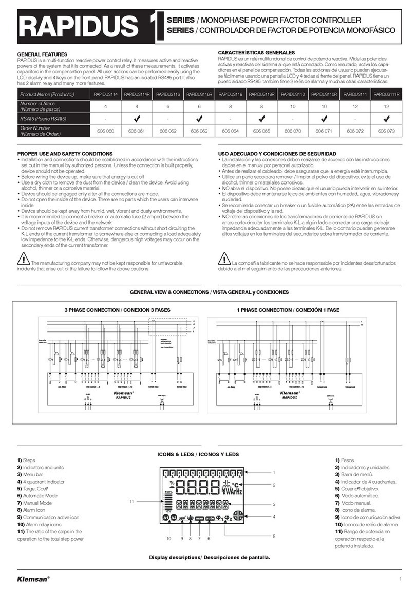 Klemsan RAPIDUS 1 Series quick start guide