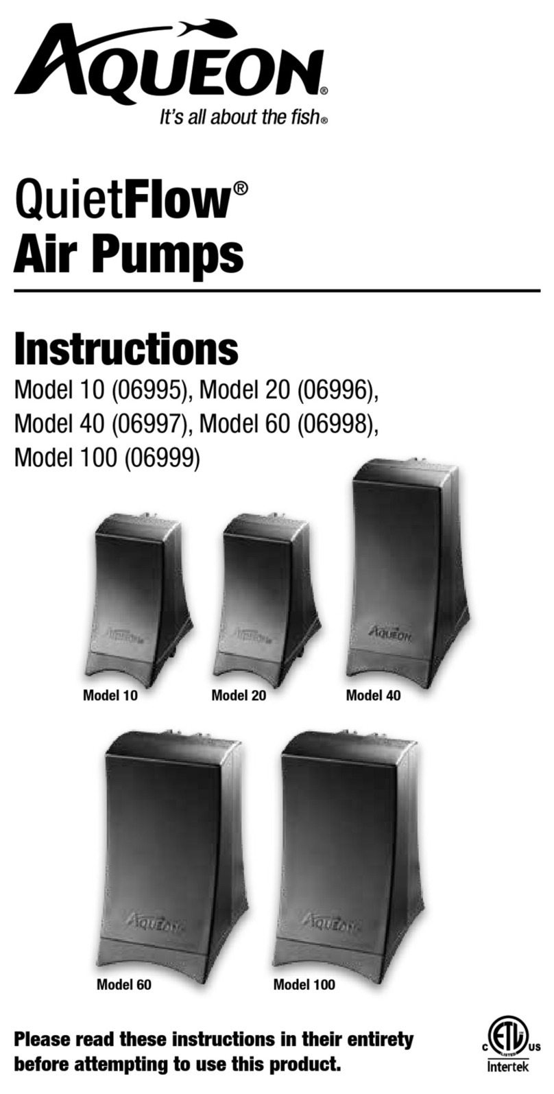 Aqueon QuietFlow 20 instructions