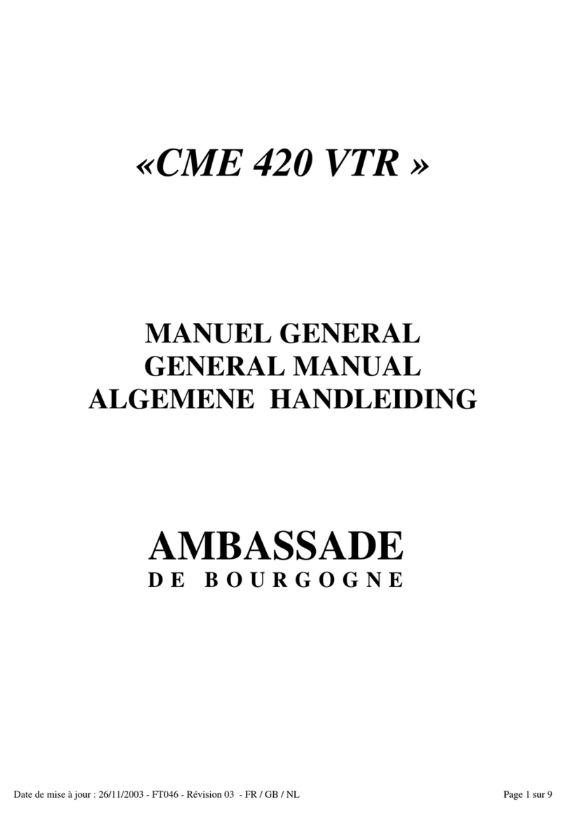 Ambassade CME 420 VTR General manual