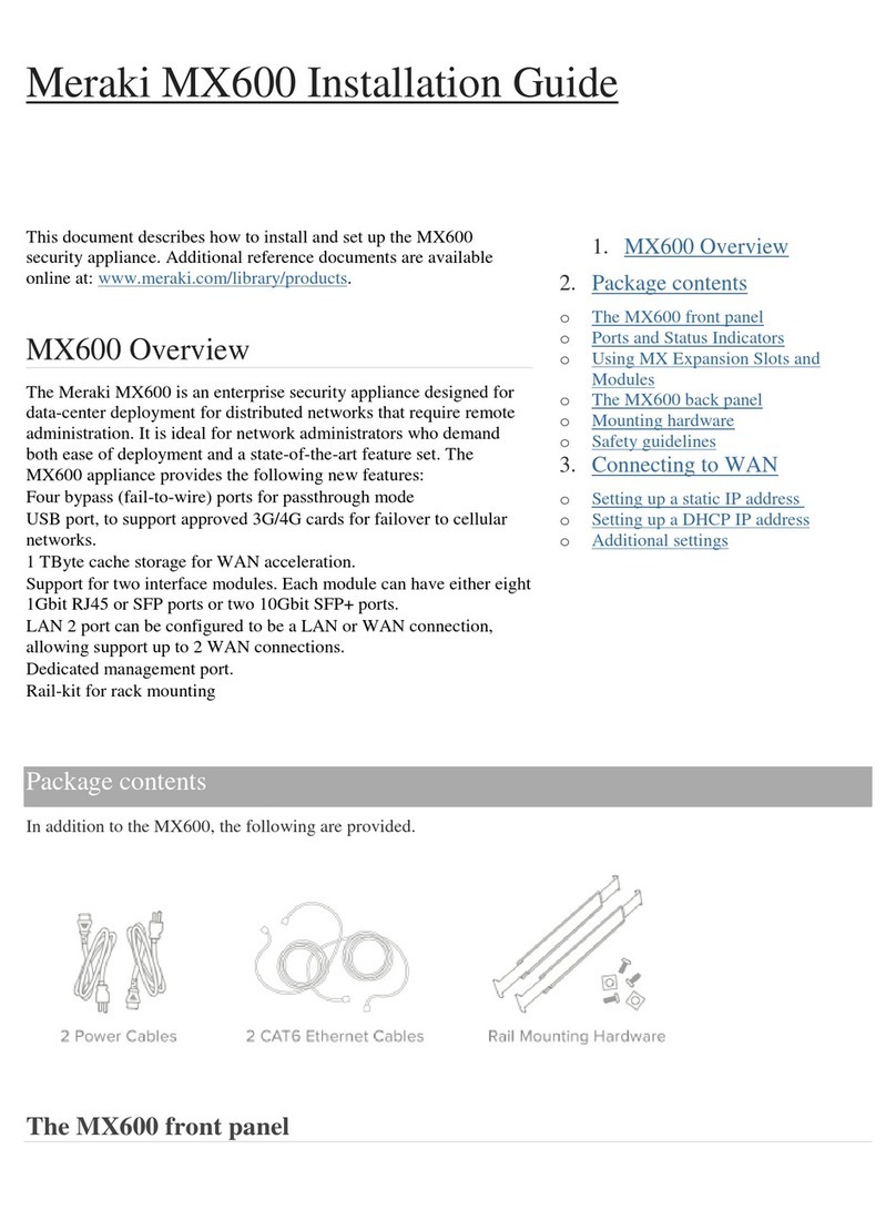 Meraki MX600 User manual