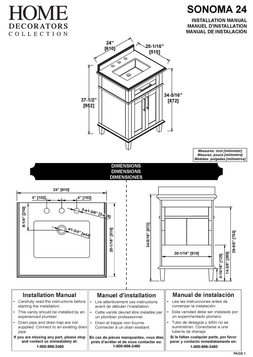 Home Decorators Collection SONOMA 24 installation manual Home Decorators Collection SONOMA 24 installation manual