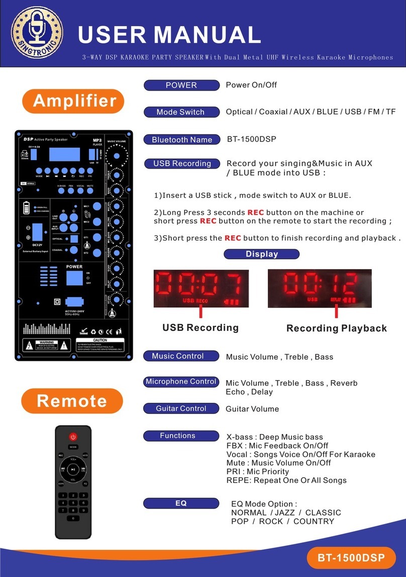 SINGTRONIC BT-1500DSP user manual