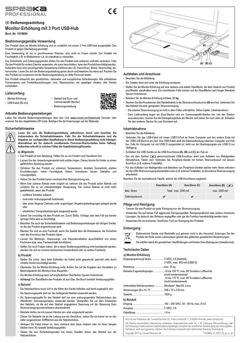Speaka 1518604 User manual