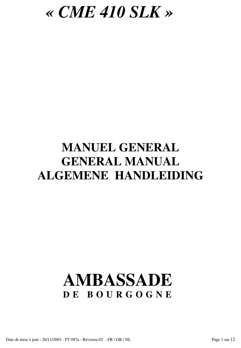 Ambassade de Bourgogne CME 410 SLK manual