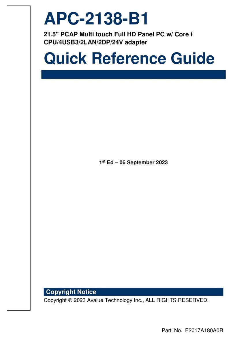Avalue Technology APC-2138-B1 Quick reference guide
