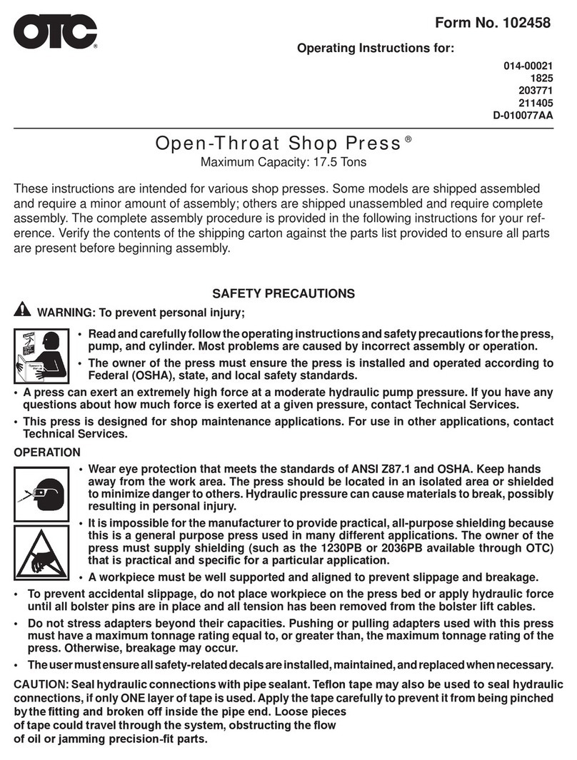 OTC Open-Throat 1825 operating instructions