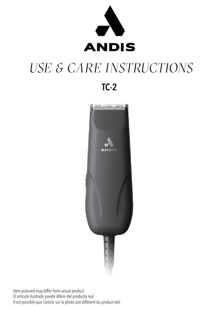 Andis TC-2 Quick reference guide