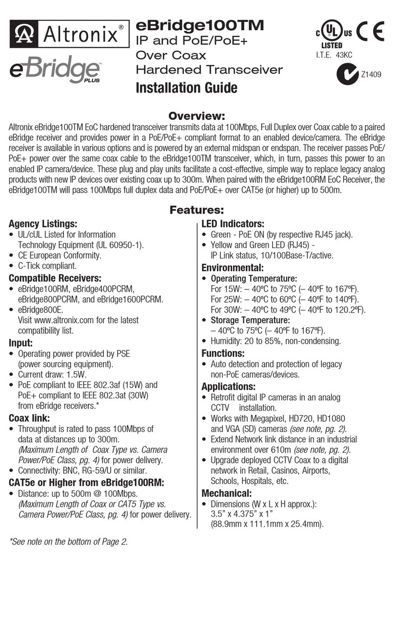 Altronix eBridge Plus 100TM User manual