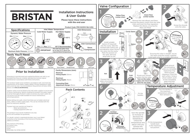 Bristan PM2 SHCDIV BLK (D2) Wiring diagram