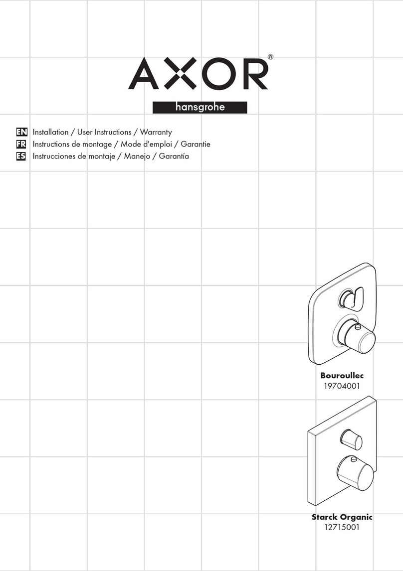 Hans Grohe AXOR Bouroullec 19704001 Installation/User Instructions/Warranty Hans Grohe AXOR Bouroullec 19704001 Installation/User Instructions/Warranty