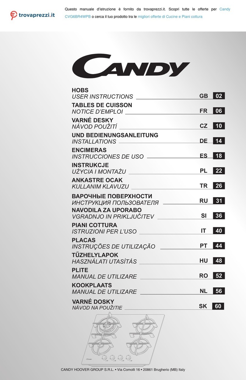 Candy CVG6BR4WPB User manual Candy CVG6BR4WPB User manual