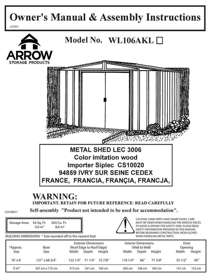 Arrow Storage Products WL106AKL Use and care manual Arrow Storage Products WL106AKL Use and care manual