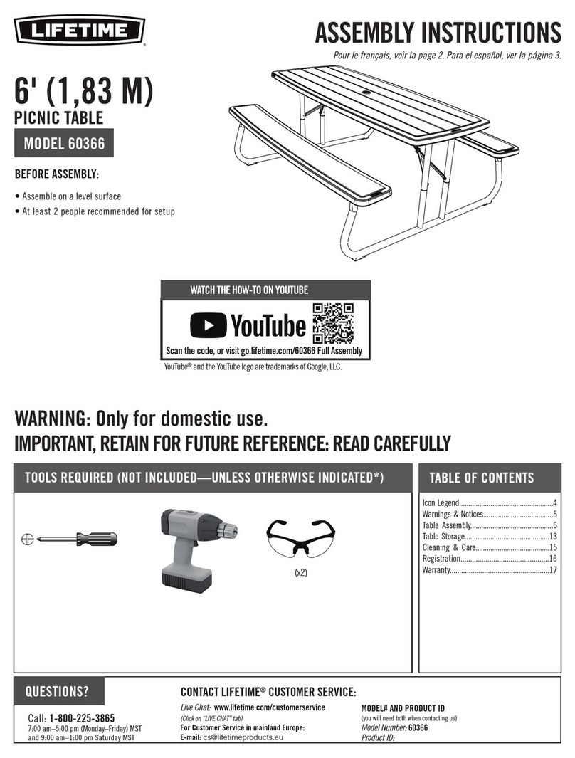 Lifetime 60366 Assembly instructions Lifetime 60366 Assembly instructions