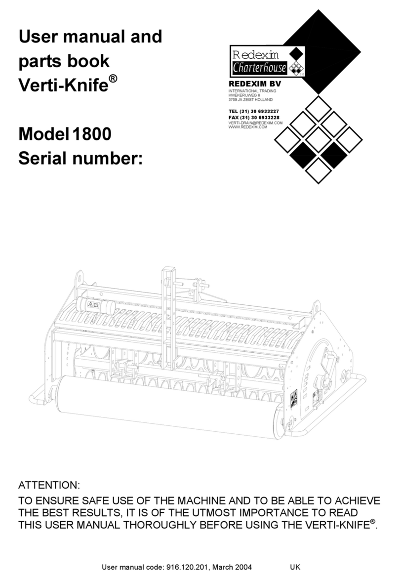 Redexim Verti-Knife 1800 User manual and parts book
