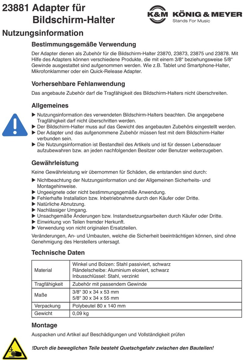 Konig & Meyer 23881B INFORMATION FOR USE