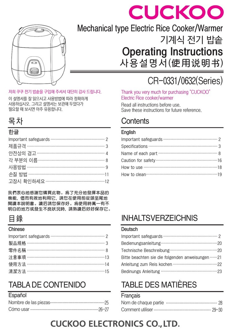 Cuckoo CR-0331 User manual