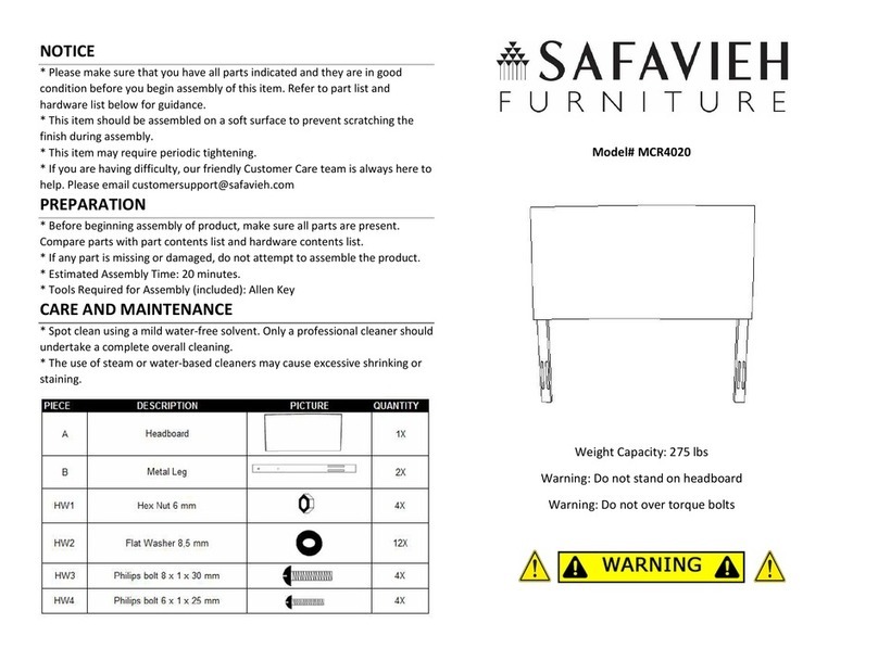 Safavieh Furniture Lamar MCR4020H manual