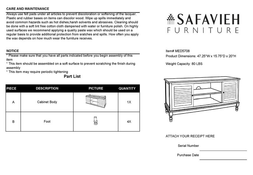 Safavieh Furniture Tate MED5708 manual Safavieh Furniture Tate MED5708 manual