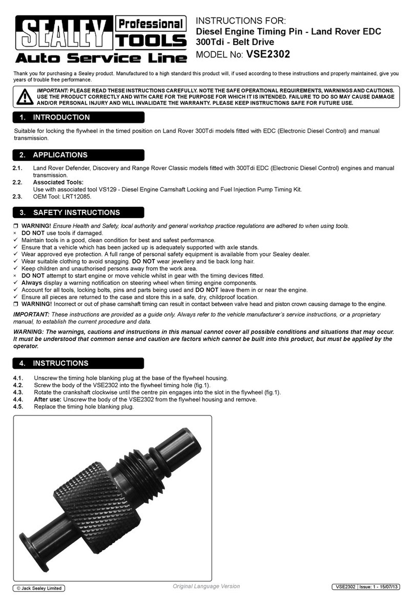 Sealey VSE2302 Instructions for use