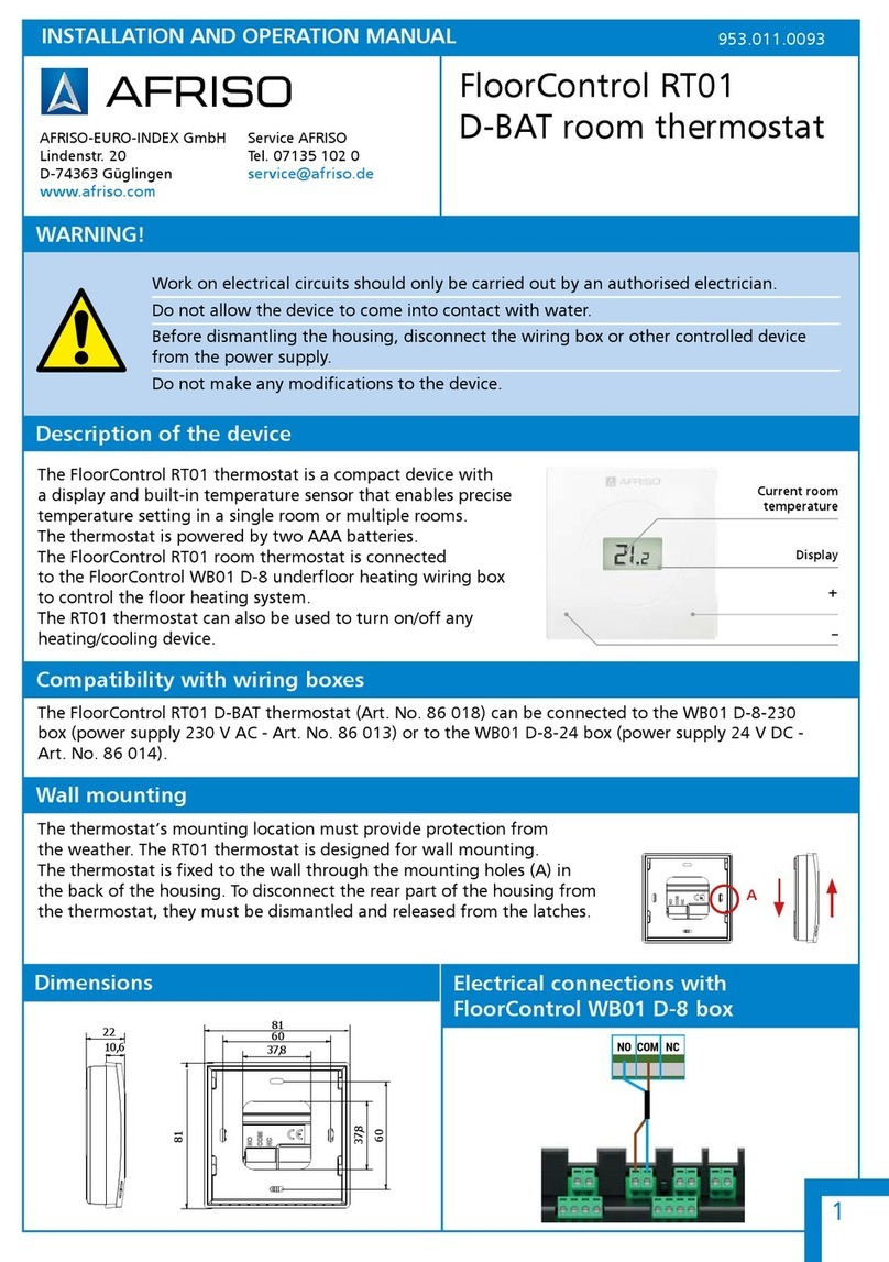 AFRISO FloorControl RT01 Installation and operation manual