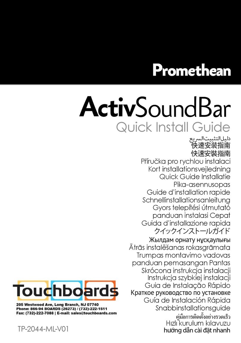 promethean ActivSoundBar ASB-40-2 Quick install guide