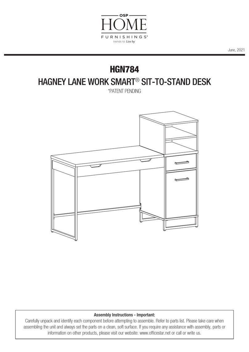 OSP Home Furnishings HAGNEY LANE WORK SMART HGN784 Assembly instructions