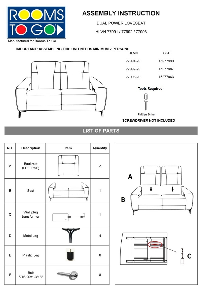 ROOMS TO GO 15277999 Assembly instruction