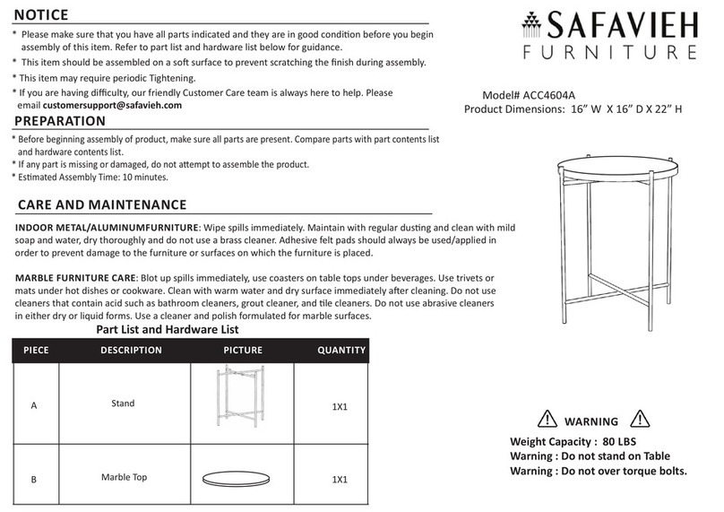 Safavieh Furniture Ellicott ACC4604A manual