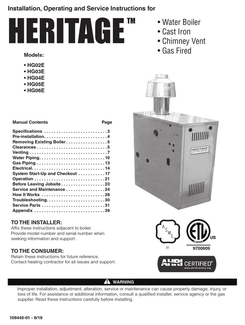 Heritage HG02E Installation, operating and service instructions Heritage HG02E Installation, operating and service instructions