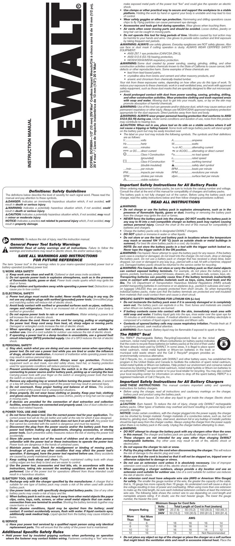 DeWalt DCF880H User manual