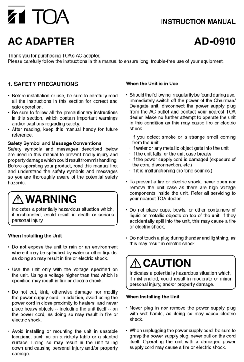 Toa AD-0910UL User manual