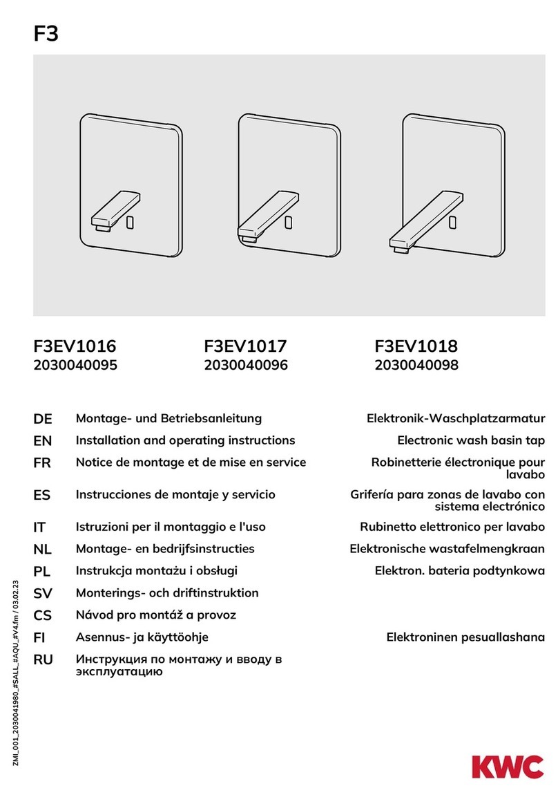 KWC F3EV1016 Installation and operating instructions