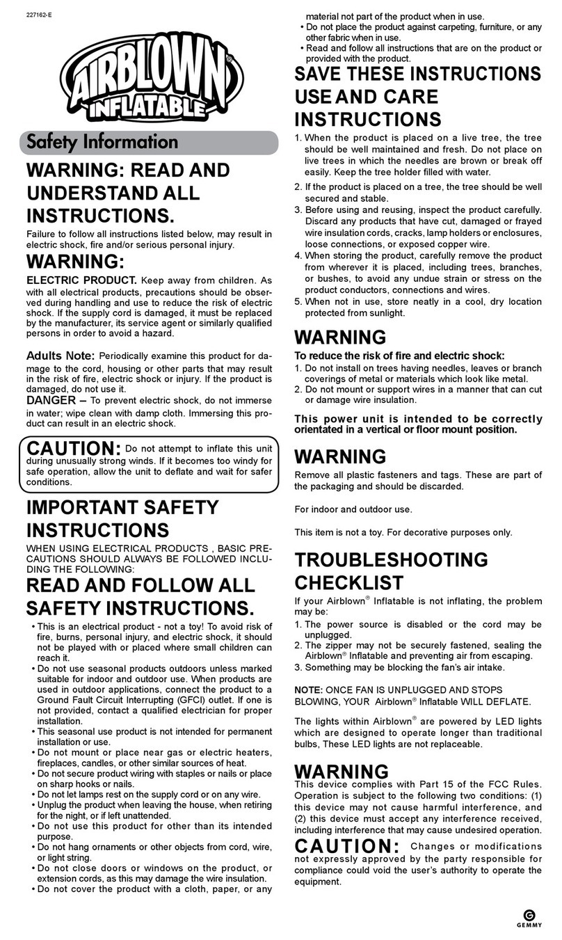 Gemmy AIRBLOWN INFLATABLE 227162-E User manual