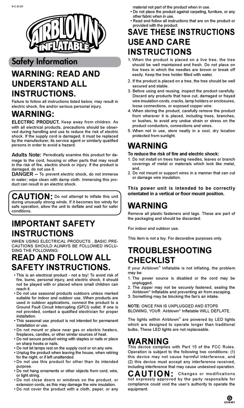 Gemmy AIRBLOWN INFLATABLE 9-C-E-QY manual