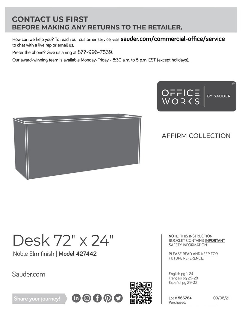 Sauder OfficeWorks AFFIRM 427442 Assembly instructions Sauder OfficeWorks AFFIRM 427442 Assembly instructions