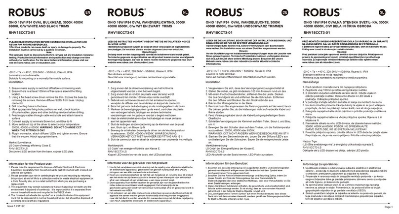 Robus OHIO RHV18CCT3-01 User manual