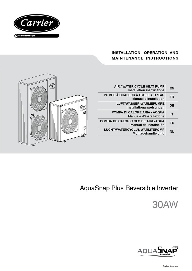 Carrier Aquasnap plus 30AW Installation, operation and maintenance instructions