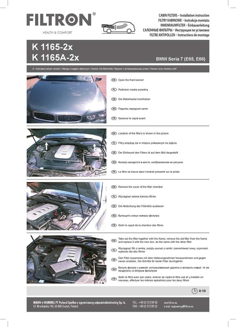 FILTRON K 1165A-2x installation instructions
