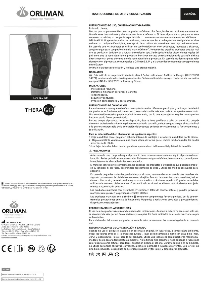 Orliman THERAGO TGO480 manual